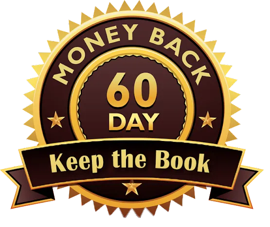 60-day keep-the-book money-back guarantee badge for No Grid Survival Projects